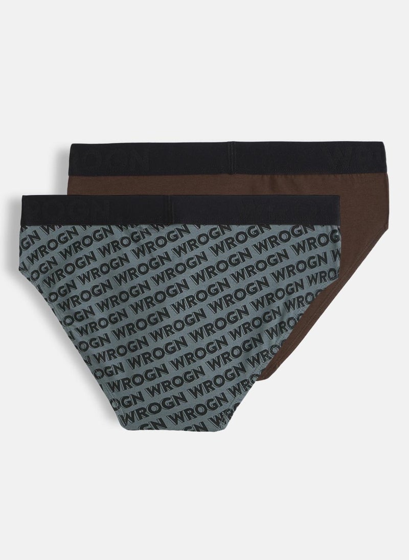 Wrogn Pure Comfort Solid & Print Pack of 2 Briefs - Image 2